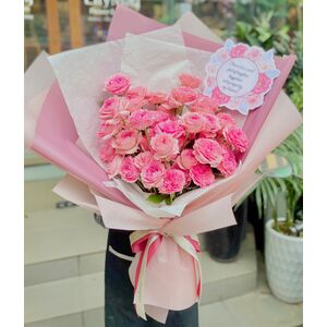 send 36 pink roses bouquet to vietnam