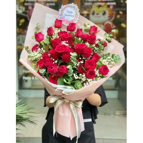 send 36 red roses bouquet vietnam